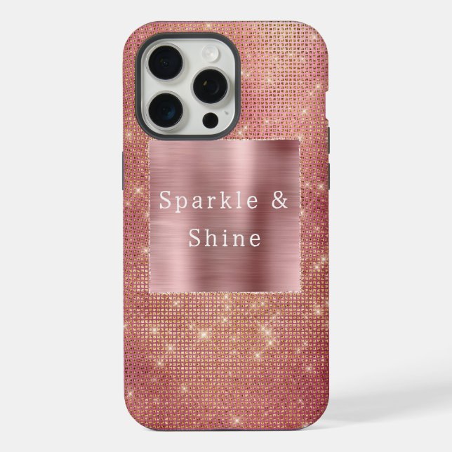 Coque iPhone Paillettes de Glam Rose Gold (Verso)