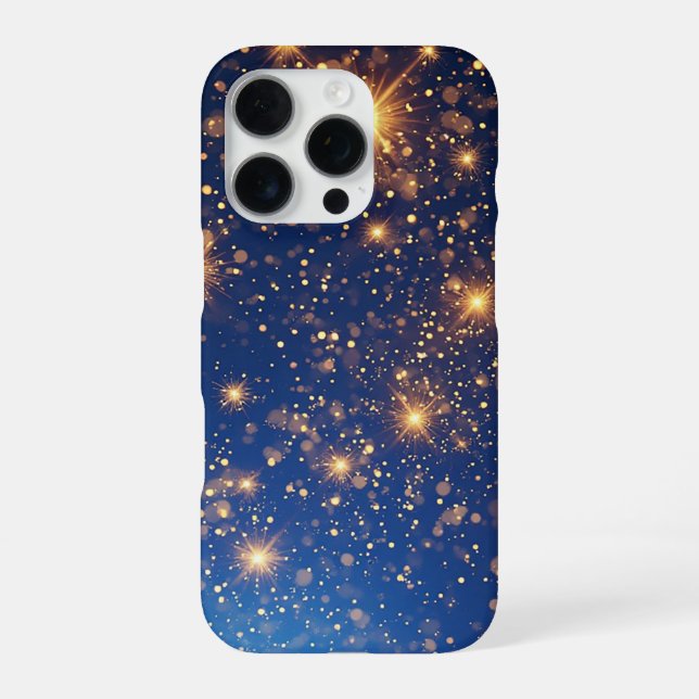 Coque iPhone Paillettes dorées et scintillements (Verso)