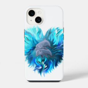 Coque Pour iPhone 14 Paire de dauphins