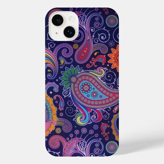 Coque iPhone Paisley violet rose (Verso)