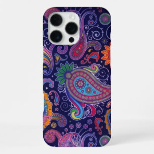 Coque iPhone 16 Pro Max Paisley violet rose