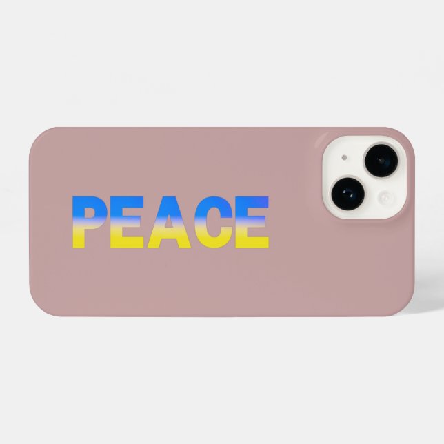 Coque iPhone PAIX bleu et jaune Ukraine Inspiration (Verso Horizontal)