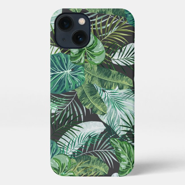 Coque iPhone Palm Botanique Tropical Feuille Motif (Verso)