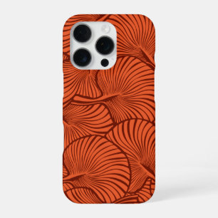 Coque iPhone 16 Pro Palmier ventilateur zèbre Hawaïen Tropical Orange