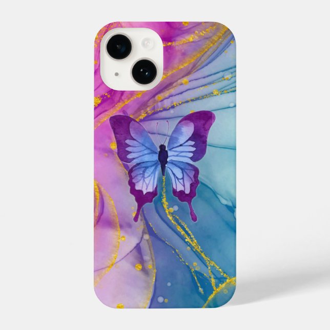Coque iPhone Papillon d'art graphique Imaginaire (Verso)