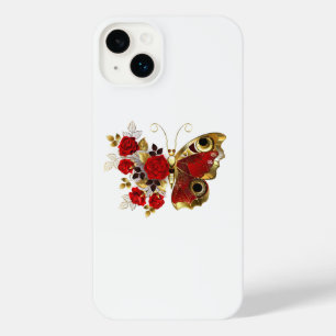 Papillon de fleurs rouges aux roses rouges
