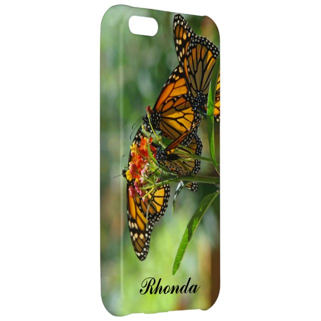 Coque iPhone Papillon de monarque nommé personnalisé de cas de (Dos droite)