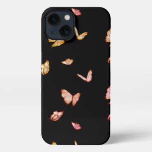 Etui iPhone 13 papillon sur arrière - plan noir