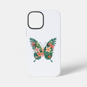 Coque iPhone 12 Mini Papillon tropical avec Vibes de l'île aux ailes fl