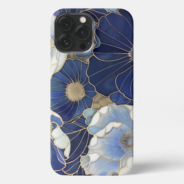 Coque iPhone Papillons bleus Vintages inspirés (Verso)