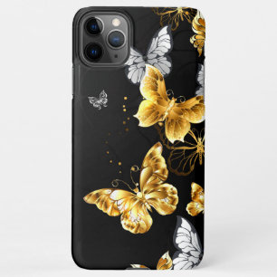 Coque iPhone 11Pro Max Papillons d'or et de blanc