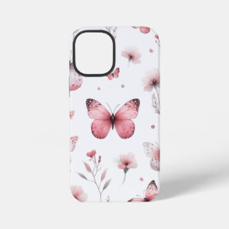 Coque iPhone 12 Mini Papillons roses