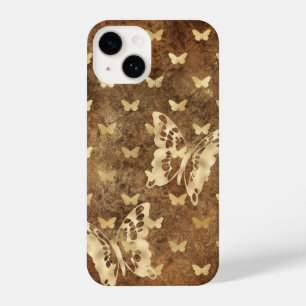 Coque Pour iPhone 14 Papillons Rustique Gold Grunge iPhone 14 Coques