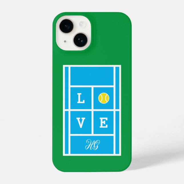 Coque iPhone Parcours de tennis monogrammed sur mesure iPhone 1 (Verso)