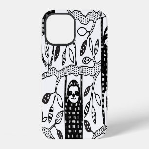 Coque iPhone 12 Paresseux Refroidis : Motif d'Animal Mignon.
