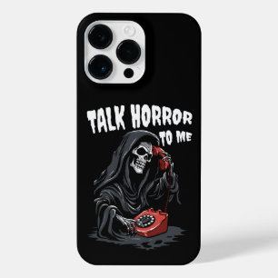 COQUE POUR POUR iPhone 14 PRO MAX PARLER HORREUR À MOI GRIM REAPER TÉLÉPHONE ROUGE