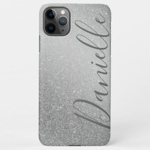 Coque iPhone 11Pro Max Parties scintillant Faux gris élégant Arrière - pl