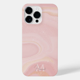 Coque Pour Pour iPhone 14 Pro Max Parties scintillant moderne Marble rose or Arrière