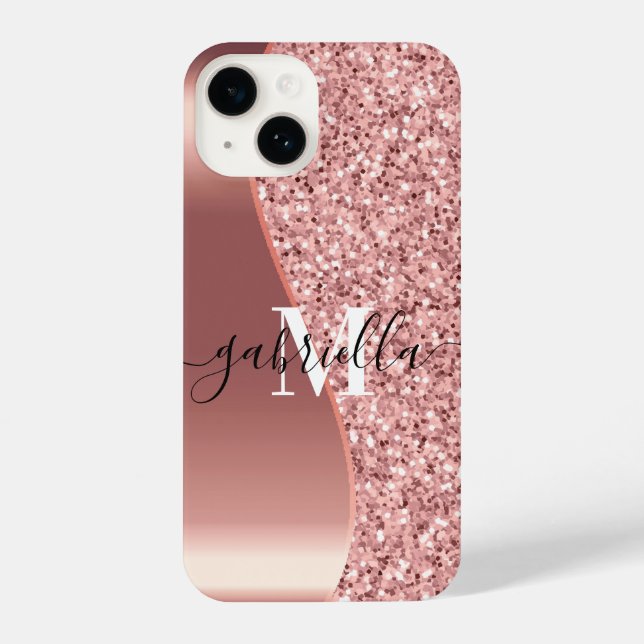 Coque iPhone Parties scintillant rose or (Verso)