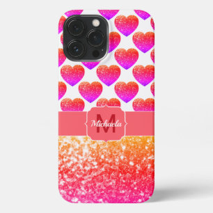Etui iPhone 13 Pro Max Parties scintillant rouge rose orange étincelle Co