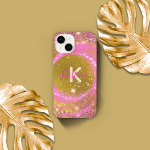 Coque Pour iPhone 14 Parties scintillant stylé élégant rose et or brill