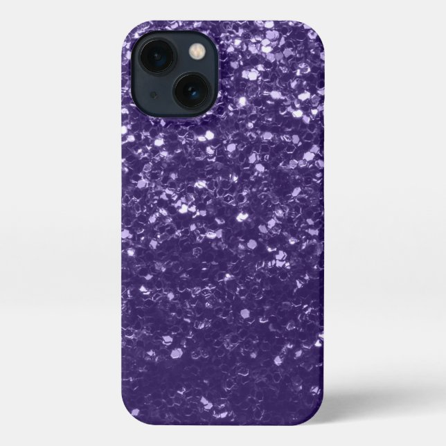Coque iPhone Parties scintillant violet foncé ultra violet scin (Verso)