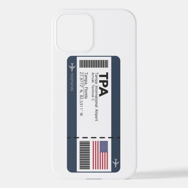 Coque iPhone Passe d'embarquement TPA Tampa - Floride (Verso)