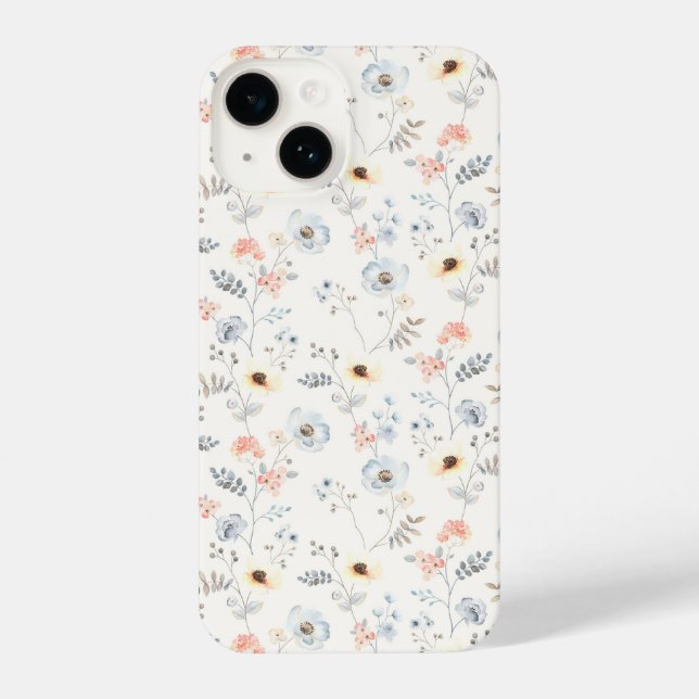 Coque iPhone Pastel Poppy Floral Garden Motif (Verso)