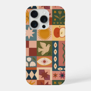 Patchwork céleste bohémien avec symboles mystiques