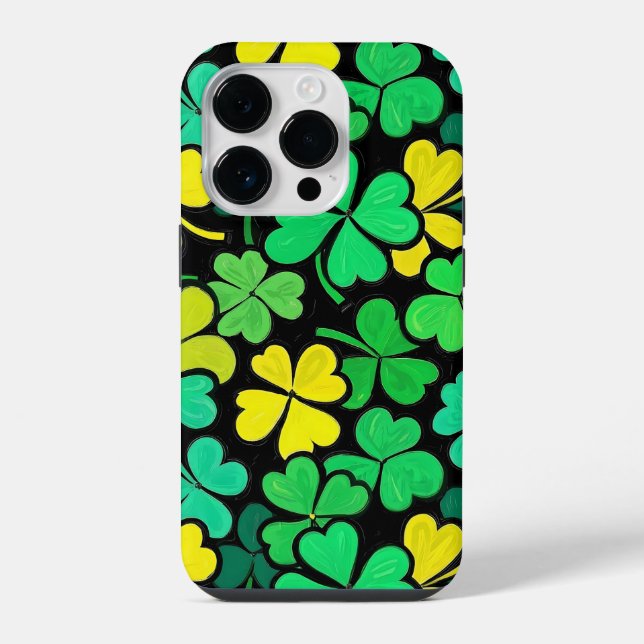 Coque iPhone Pattern St. Patrick's Day Clovers  (Verso)