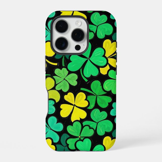 Coque iPhone Pattern St. Patrick's Day Clowers  (Verso)