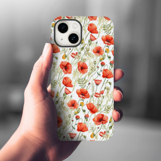 Coque Pour iPhone 14 Pavots Floraux Art Impressionniste Élégant
