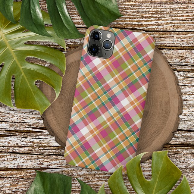 Coque iPhone Pays Français Shabby Chic Flair Madras Motif (Créateur téléchargé)