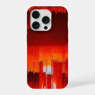 Paysage de coucher de soleil au style glitch abstr