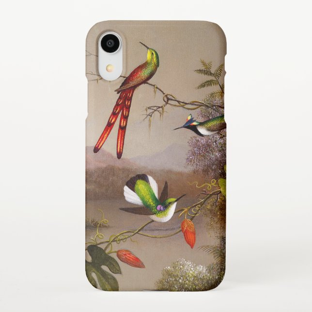 Coque iPhone Paysage tropical avec dix colibris (Dos)