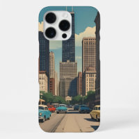 Paysage urbain vintage de Chicago Illinois Voyage 
