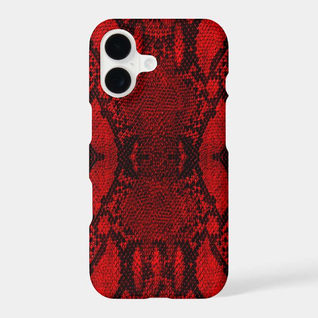 Coque iPhone Peau de serpent rouge (Verso)
