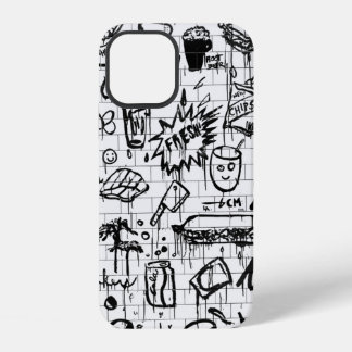 COQUE iPhone 12 PEINTURE ABSTRAITE NOIR ET BLANC