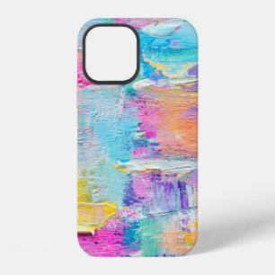 Coque iPhone 12 Peinture acrylique dessinée à la main. Fond d'art
