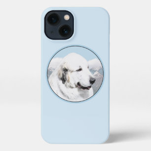 Etui iPhone 13 Peinture des Pyrénées - Art original du chien