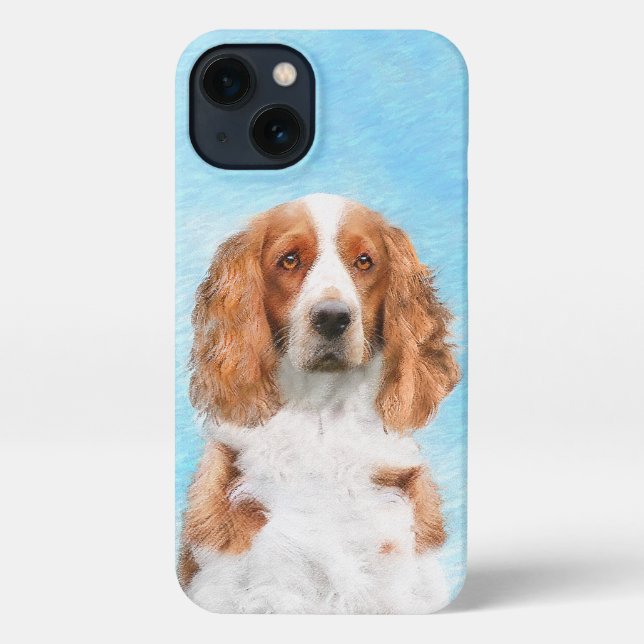 Coque iPhone Peinture d'espagnol Welsh Springer - Art original  (Verso)