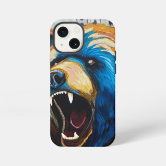Etui iPhone 13 Mini Peinture d'ours grizzly - Art animalier