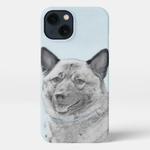 Etui iPhone 13 Peinture norvégienne Elkhound - Art original Chien