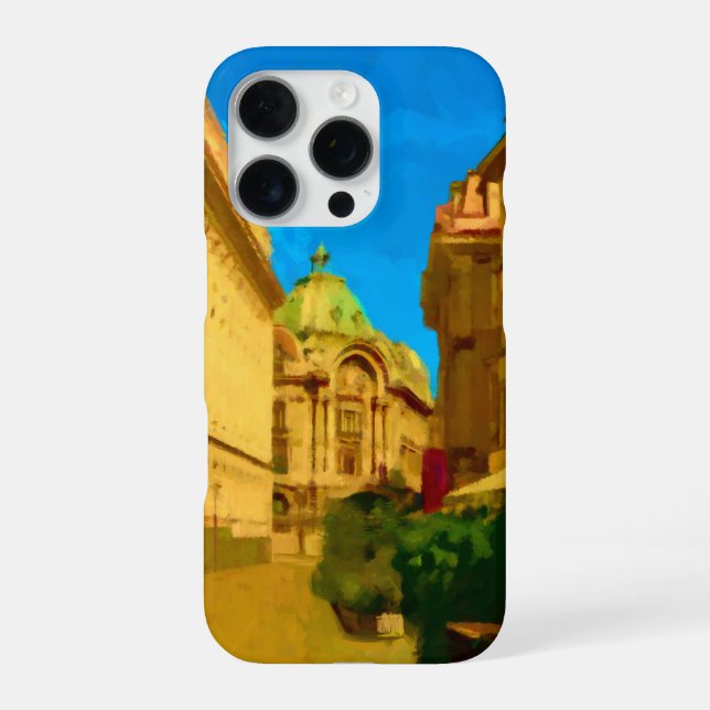 Coque iPhone Peinture numérique de Bucarest (Verso)
