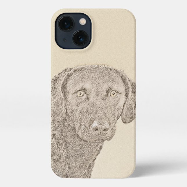 Coque iPhone Peinture originale de chien par Retriever de Chesa (Verso)