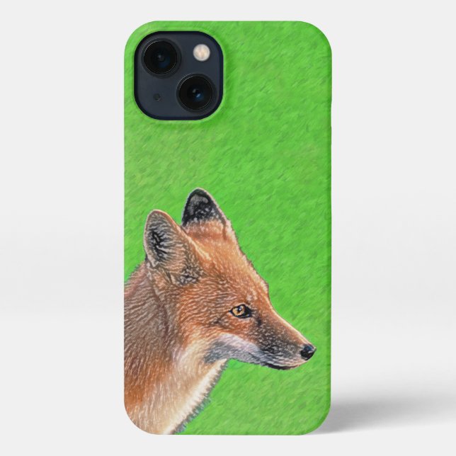 Coque iPhone Peinture Red Fox - Art original de la faune (Verso)