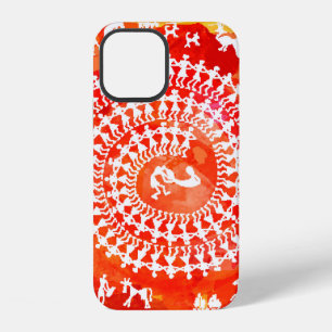 Coque iPhone 12 Peinture Warli - dessinée à la main traditionnelle