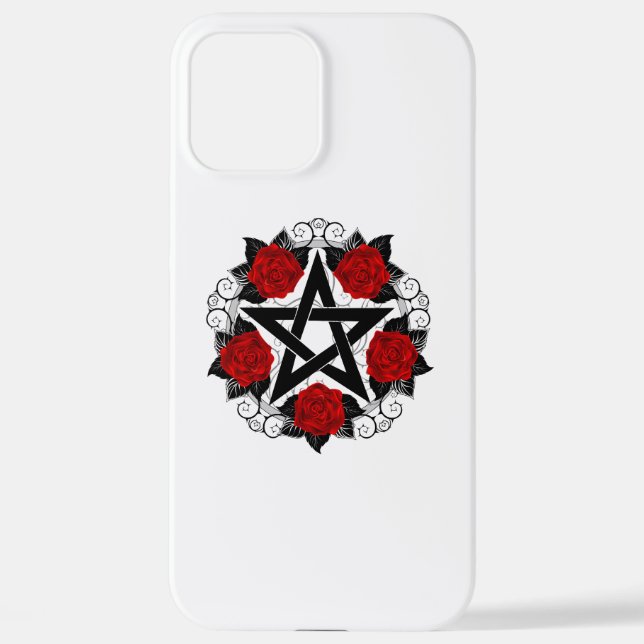 Coque iPhone Pentagramme aux roses rouges (Verso)