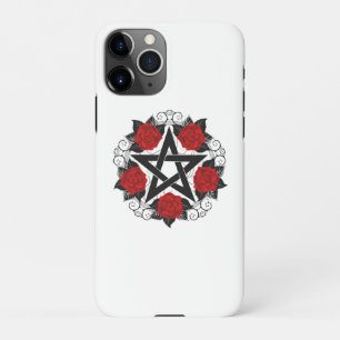 Coque iPhone 11Pro Pentagramme aux roses rouges