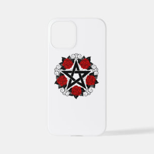 Coque iPhone 12 Mini Pentagramme aux roses rouges